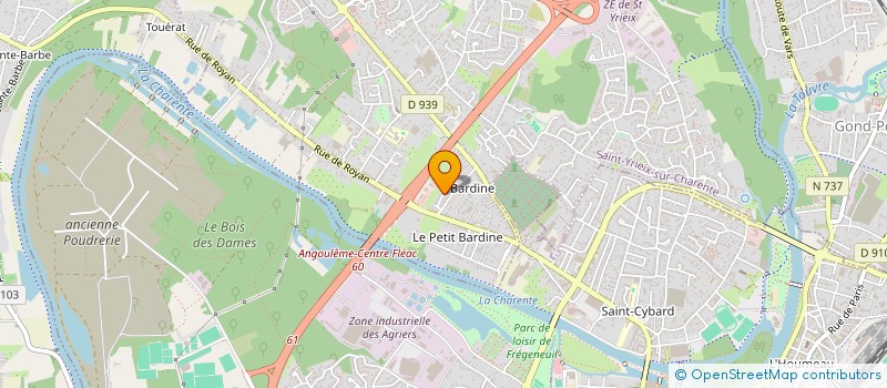 localisation de l'entreprise MADAME REBECCA MAGNAT à SAINT-YRIEIX-SUR-CHARENTE