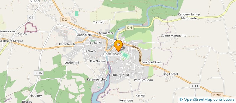 localisation de l'entreprise MADAME ROSALIE RAZAFINDRASOA à PONT-AVEN