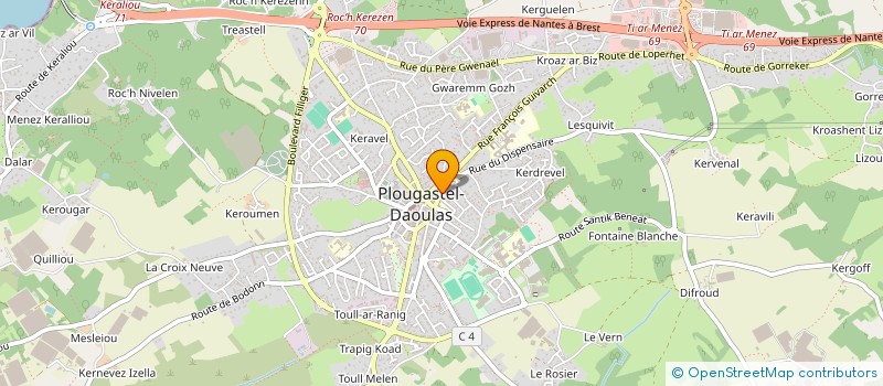 localisation de l'entreprise MADAME ROSE-MARIE BODENEZ  PLOUGASTEL-DAOULAS