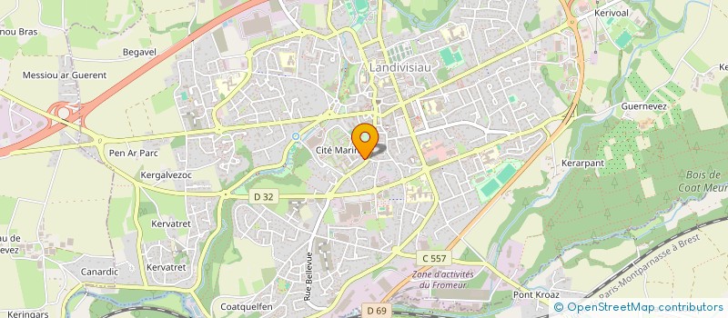 localisation de l'entreprise MADAME ROXANE PERON  LANDIVISIAU