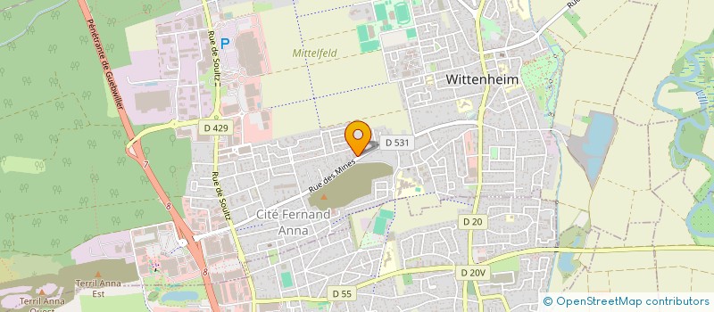 localisation de l'entreprise MADAME SABINE RABUFFETTI  WITTENHEIM