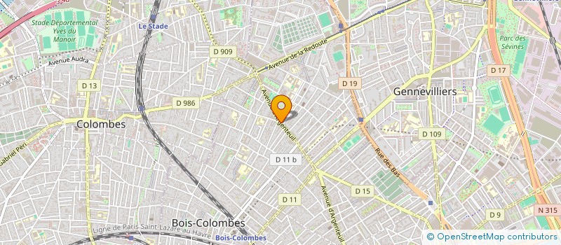 localisation de l'entreprise MADAME SABRINA BELLEBCIR à BOIS-COLOMBES