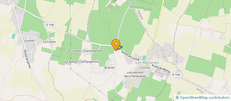 localisation de l'entreprise MADAME SABRINA SARDET  LES METAIRIES