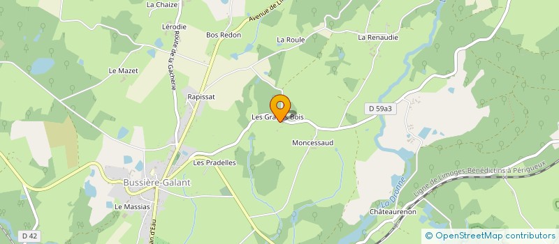 localisation de l'entreprise MADAME SANDRINE BEYLOT à BUSSIERE-GALANT