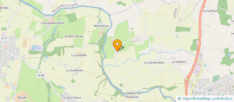 localisation de l'entreprise MADAME SANDRINE BOURDEAU  POLIGNE