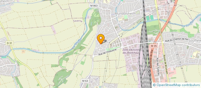 localisation de l'entreprise MADAME SANDRINE BUSSINGER  MUNDOLSHEIM