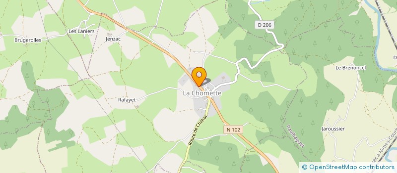 localisation de l'entreprise MADAME SANDRINE FABREGUES  LA CHOMETTE