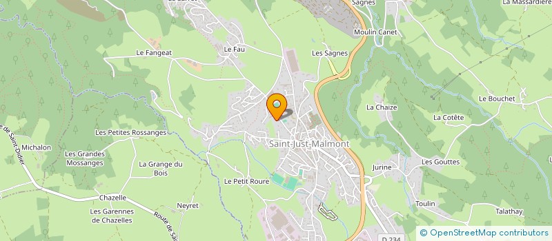 localisation de l'entreprise MADAME SANDRINE GAUCHET  SAINT-JUST-MALMONT