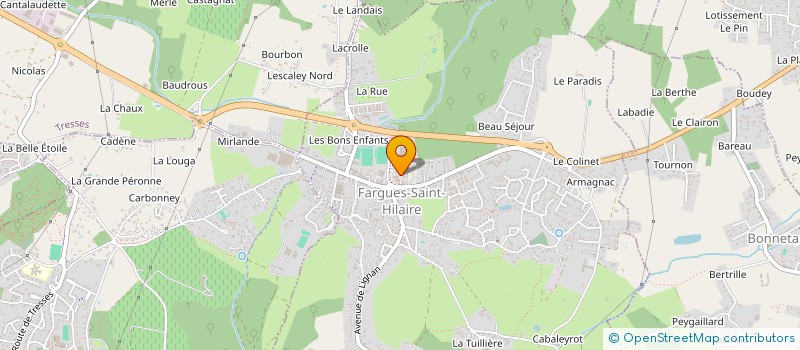 localisation de l'entreprise MADAME SANDRINE GRANGE  FARGUES-SAINT-HILAIRE