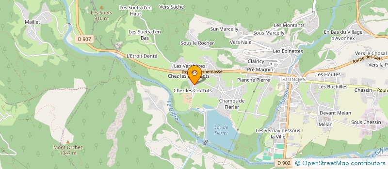 localisation de l'entreprise MADAME SANDRINE GREVET à TANINGES