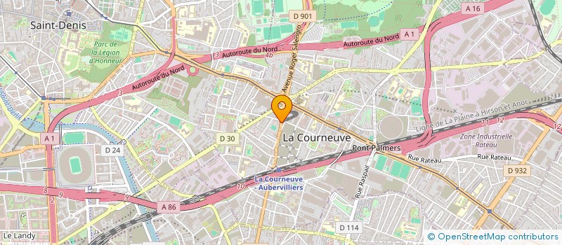 localisation de l'entreprise MADAME SANDRINE HUMBERT à LA COURNEUVE