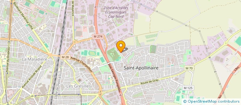 localisation de l'entreprise MADAME SANDRINE JACQUOT  SAINT-APOLLINAIRE