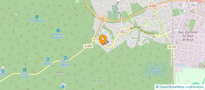 localisation de l'entreprise MADAME SANDRINE LE GUELVOUT à LA TESTE-DE-BUCH