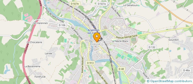 localisation de l'entreprise MADAME SANDRINE TOUZET à ARGENTON-SUR-CREUSE