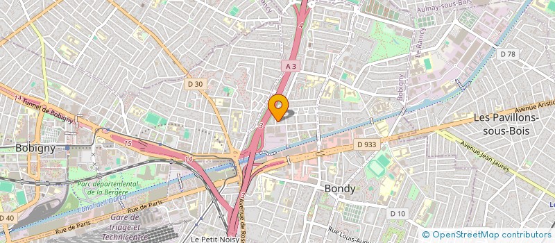 localisation de l'entreprise MADAME SARA BOUDJANI  BONDY