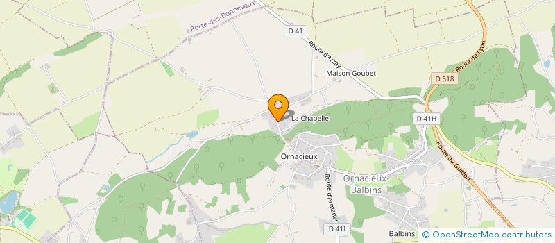 localisation de l'entreprise MADAME SARAH BOUDOU  ORNACIEUX-BALBINS