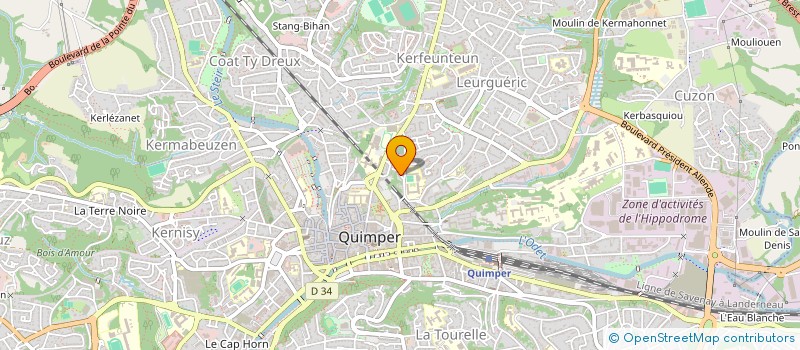 localisation de l'entreprise MADAME SARAH PINAUD à QUIMPER