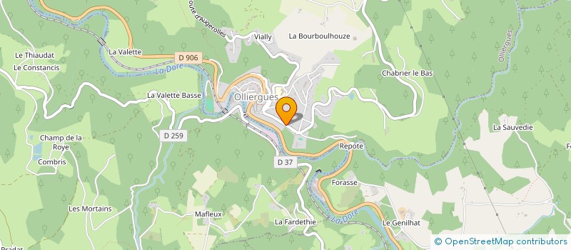 localisation de l'entreprise MADAME SEVERINE GOURBEYRE  OLLIERGUES