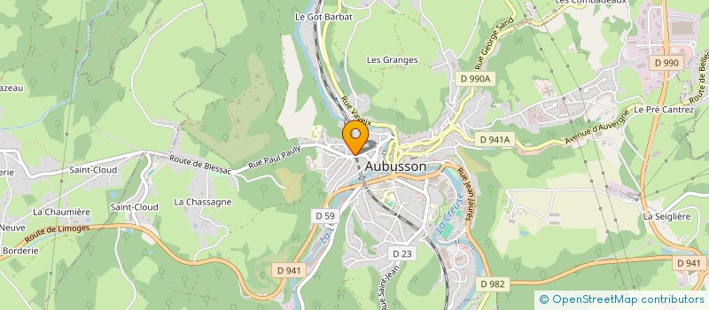 localisation de l'entreprise MADAME SIMONE LATOUR à AUBUSSON