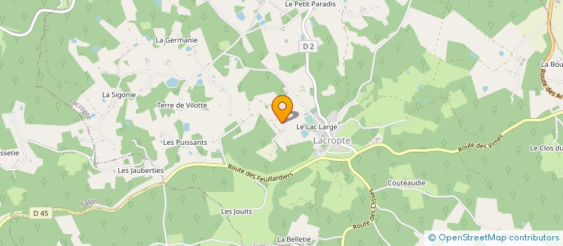 localisation de l'entreprise MADAME SOLANGE DANIEL à LACROPTE