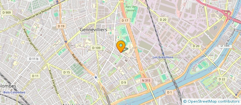 localisation de l'entreprise MADAME SOLANGE-MARIE PELLETIER à GENNEVILLIERS