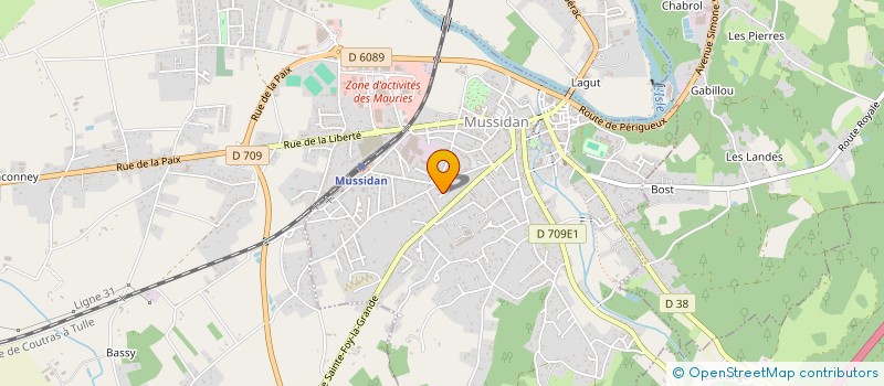 localisation de l'entreprise MADAME SOLINE MOBETIE  MUSSIDAN