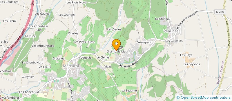 localisation de l'entreprise MADAME SONIA MAILLET  MERCUROL-VEAUNES