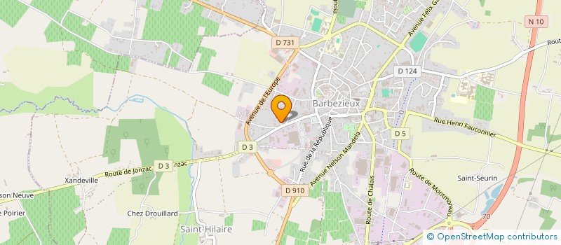 localisation de l'entreprise MADAME SOPHIE CLUZEL à BARBEZIEUX-SAINT-HILAIRE