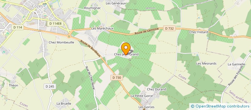 localisation de l'entreprise MADAME SOPHIE DIODORE  COZES