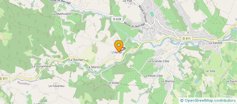 localisation de l'entreprise MADAME SOPHIE JASSERAND  THURINS