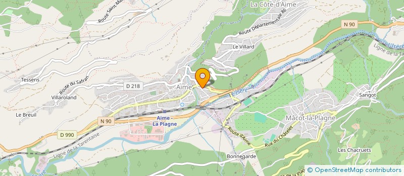 localisation de l'entreprise MADAME SOPHIE PLANQUE à AIME-LA-PLAGNE