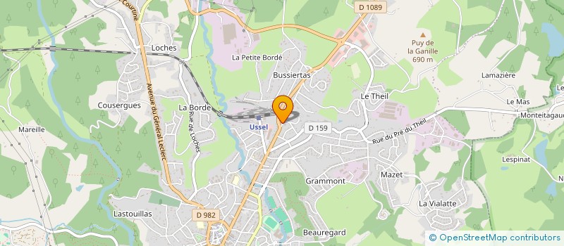 localisation de l'entreprise MADAME SUZANNE REBEIX  USSEL