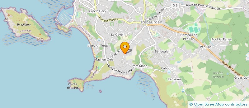 localisation de l'entreprise MADAME SYLVIE JEZEQUEL  TREBEURDEN