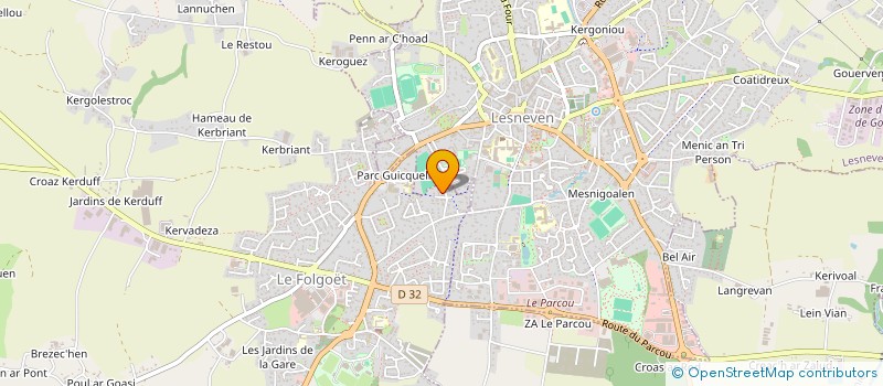 localisation de l'entreprise MADAME SYLVIE MATHIEU  LE FOLGOET