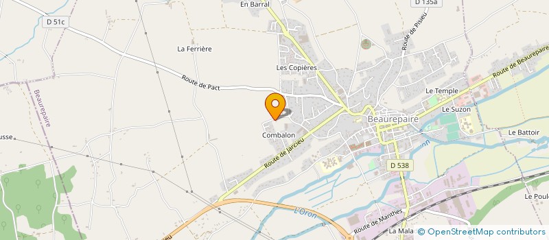 localisation de l'entreprise MADAME SYLVIE MILLOUD  BEAUREPAIRE