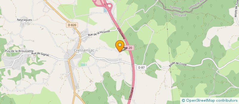 localisation de l'entreprise MADAME SYLVIE VERGNE  CRESSENSAC-SARRAZAC