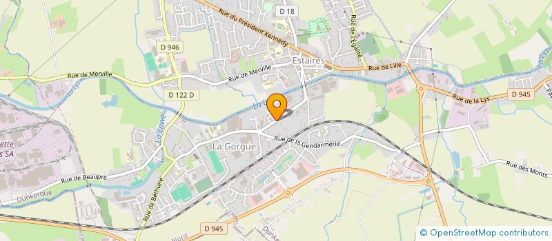 localisation de l'entreprise MADAME THERESE FENART à LA GORGUE