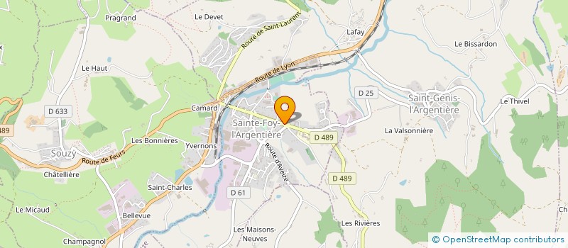 localisation de l'entreprise MADAME THERESE VOLAY à SAINTE-FOY-L'ARGENTIERE