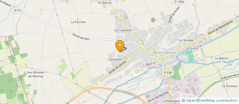 localisation de l'entreprise MADAME VALENTINE ROBIN  BEAUREPAIRE