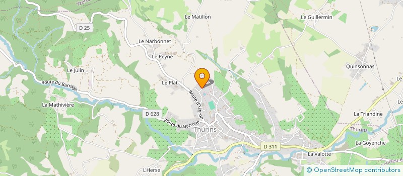 localisation de l'entreprise MADAME VALERIE BONNARD  THURINS