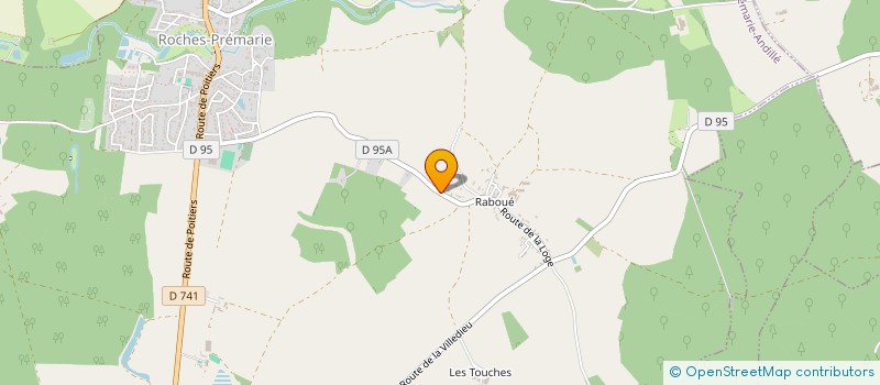 localisation de l'entreprise MADAME VALERIE BRAGUIER  ROCHES-PREMARIE-ANDILLE