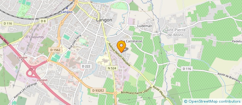 localisation de l'entreprise MADAME VALERIE DESCACQ à LANGON