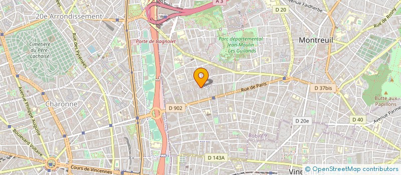 localisation de l'entreprise MADAME VALERIE FROSSARD à BAGNOLET