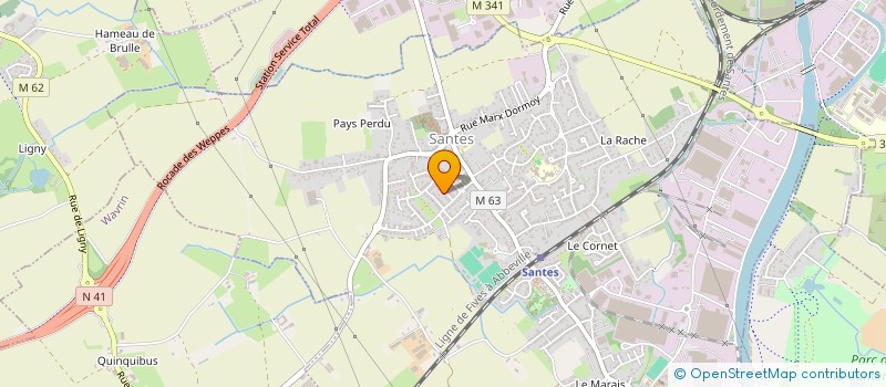 localisation de l'entreprise MADAME VALERIE LUSSIGNY  SANTES