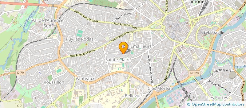 localisation de l'entreprise MADAME VALERIE ROUSSET à LIMOGES