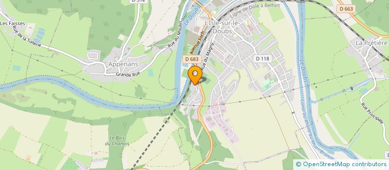 localisation de l'entreprise MADAME VANESSA NAJEL  L'ISLE-SUR-LE-DOUBS