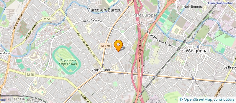 localisation de l'entreprise MADAME VERONIQUE BARET à MARCQ-EN-BARŒUL