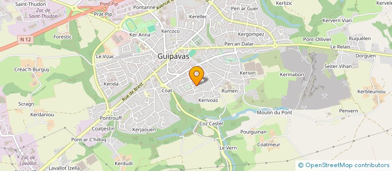 localisation de l'entreprise MADAME VERONIQUE BONNEAU  GUIPAVAS