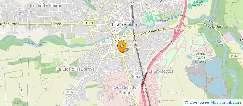 localisation de l'entreprise MADAME VERONIQUE CHAMOUX à ISSOIRE