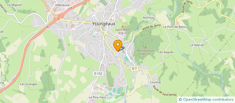 localisation de l'entreprise MADAME VERONIQUE CRESPY à YSSINGEAUX